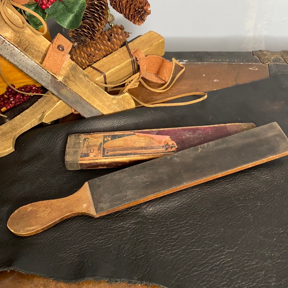 Antique Sharping Stone In Original Case